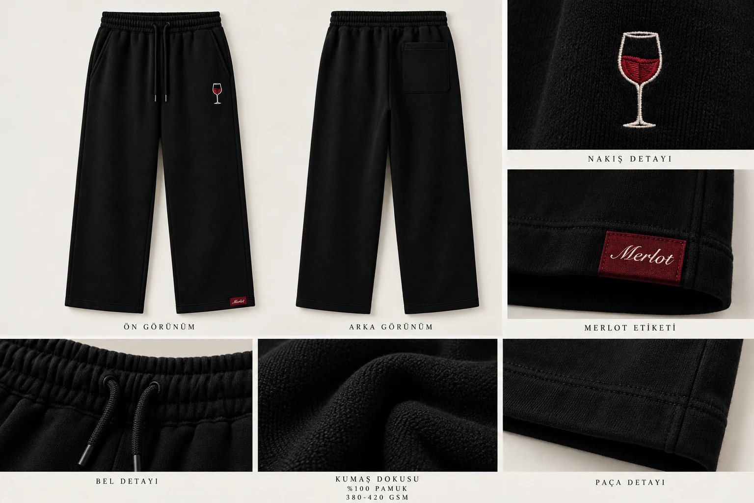 Wine Series Jogger siyah eşofman